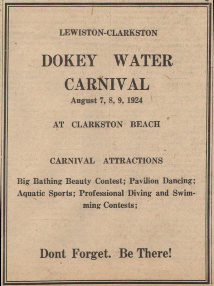 Dokey Water Carnival ad, 1924