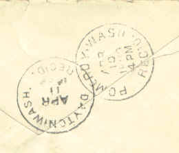 back cancels from 1899 cover from Pataha City, Garfield County, Washington