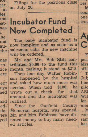 Clipping of story from East Washingtonian