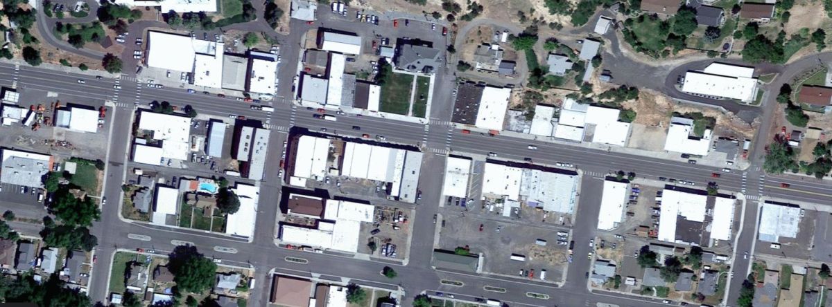 Downtown Pomeroy Washington from space