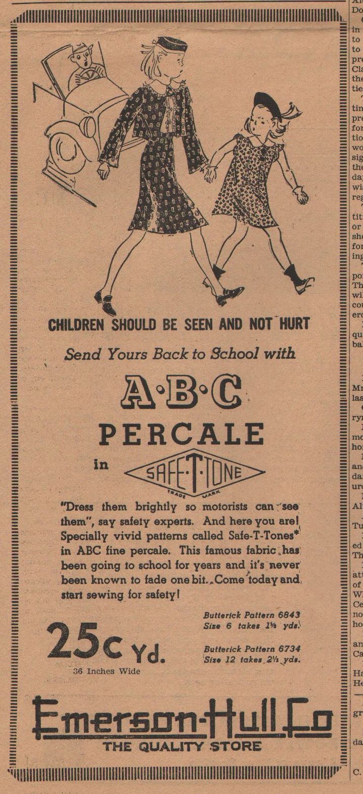Emerson-Hull, Pomeroy WA, 1936  advertisement
