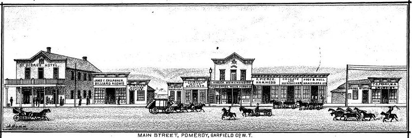 Pomeroy WA from 2nd to 3rd Streets, 1882